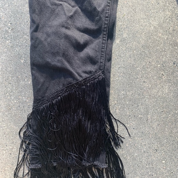 FRINGE CUFF BOYFRIEND FIT DENIM - Picture 2 of 5